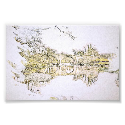 Devil's Bridge Kirkby Lonsdale Pencil Sketch Fotodruck (Vorne)