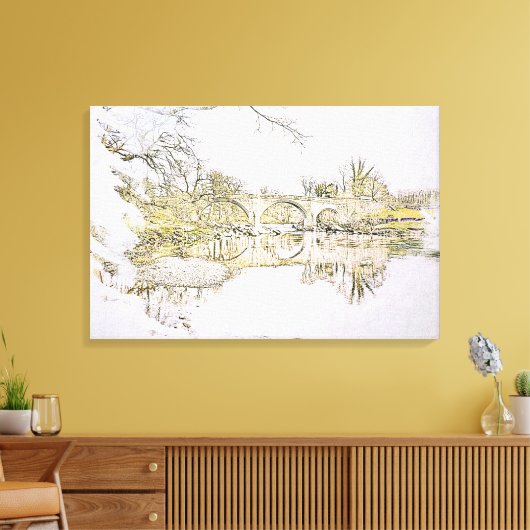 Devil's Bridge Kirkby Lonsdale Pencil Sketch Leinwanddruck (Insitu (Wohnzimmer))