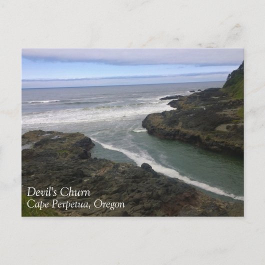 Devil's Churn, Cape Perpetua, OR Postkarte (Vorderseite)
