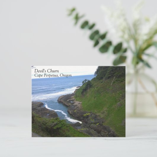 Devil's Churn, Cape Perpetua, OR Postkarte (Stehend Vorderseite)