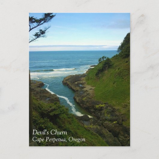 Devil's Churn, Cape Perpetua, OR Postkarte (Vorderseite)