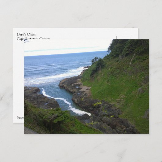 Devil's Churn, Cape Perpetua, OR Postkarte (Vorne/Hinten)