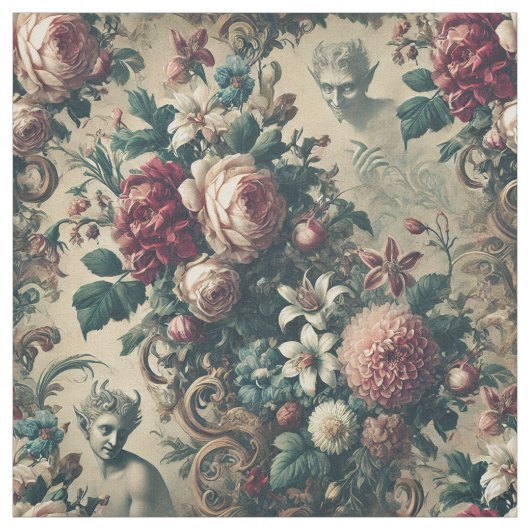 Devils Dandy - Gothic Viktorianisch Statement Tile Stoff (Muster)