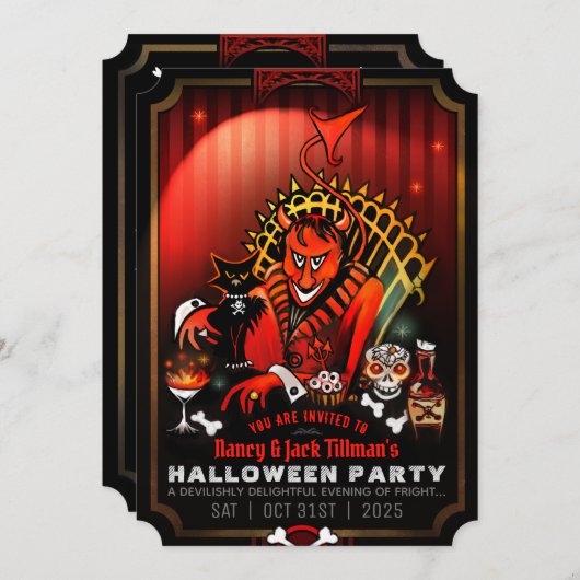 Devil's Delight II Halloween-Party Einladung (Vorne/Hinten)