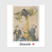 Devils, die Goldmünzen in die Schürze der Frau gie Aufkleber (Blatt)