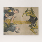 Devils, die Goldmünzen in die Schürze der Frau gie Puzzle (Horizontal)