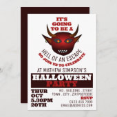 Devil's Hell Theme, Escape Room Halloween-Party Einladung (Vorne/Hinten)