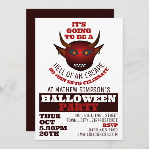 Devil's Hell Theme, Escape Room Halloween-Party Einladung