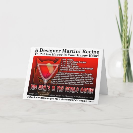 Devil's in the Details Halloween Martini Card Karte (Vorderseite)