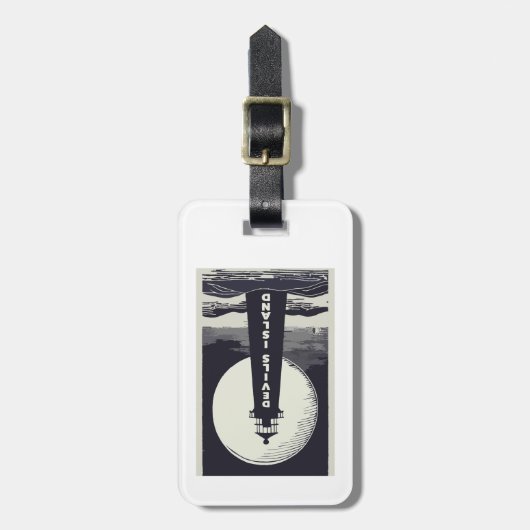 Devils Island Lighthouse Wisconsin Moon Gepäckanhänger (Vorderseite vertikal)