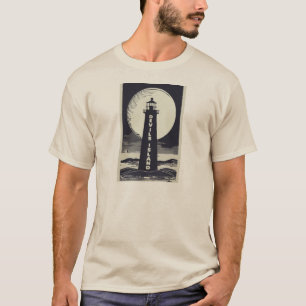 Devils Island Lighthouse Wisconsin Moon T-Shirt