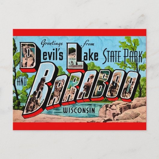 Devil's Lake Baraboo WI Postcard Postkarte (Vorderseite)