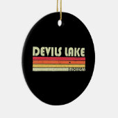 DEVILS LAKE MICHIGAN Fishing Camping Keramik Ornament (Rechts)