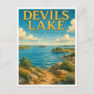 Devils Lake North Dakota Devils Lake GeoSaga Postkarte