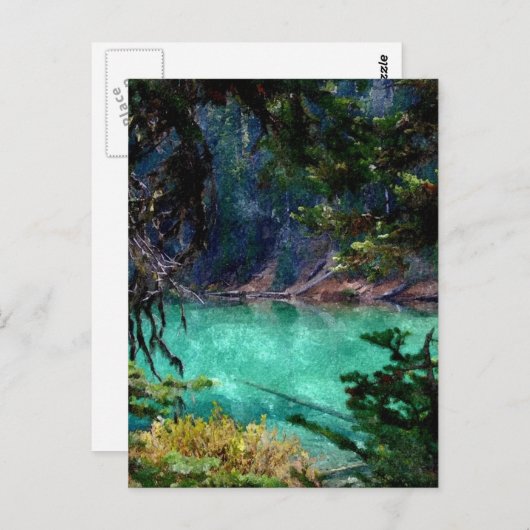 Devils Lake, Oregon Artwork Postkarte (Vorne/Hinten)