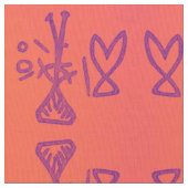 Devils Lake Pictograph in Orange Stoff (Nahaufnahme)