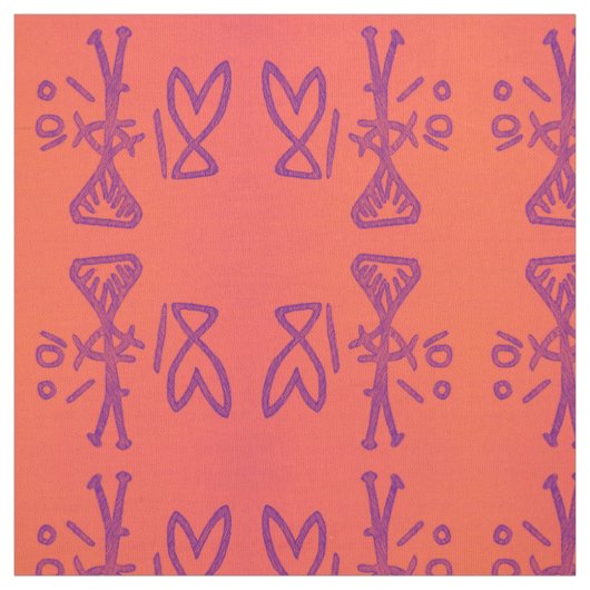 Devils Lake Pictograph in Orange Stoff (Muster)