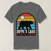 Devils Lake Staat Park Wisconsin Retro Sunset Bear T-Shirt (Design vorne)