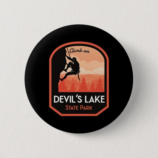 Devils Lake State Park Felsenklettern Button (Vorderseite)