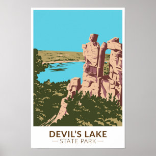 Devil's Lake State Park Wisconsin Teufelstür Poster
