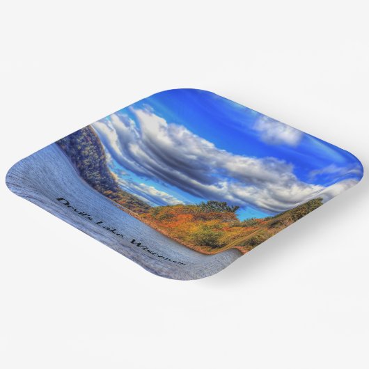 Devil's Lake, Wisconsin Pappteller (Gewinkelt)