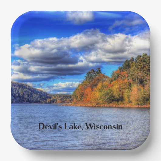 Devil's Lake, Wisconsin Pappteller (Vorderseite)