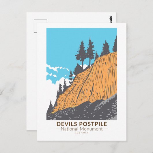 Devils Postpile National Monument Vintag Postkarte (Vorne/Hinten)