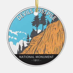Devils Postpile National Monument Vintage Keramik Ornament