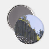 Devils Postpile Round Magnet (Vorderseite/Rückseite)