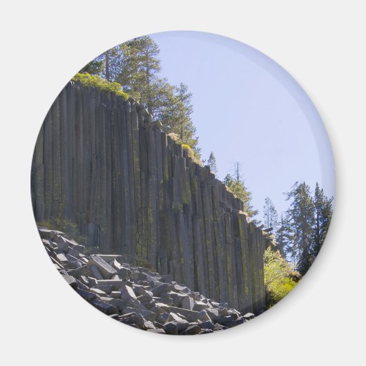 Devils Postpile Round Magnet (Vorne)