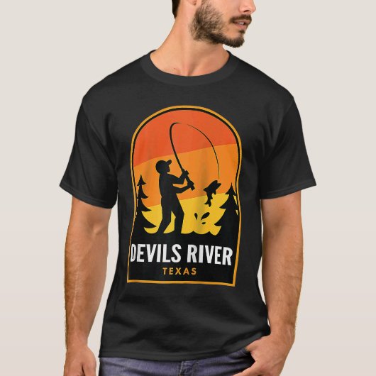 Devils River Texas Angeln Raglan T-Shirt (Vorderseite)