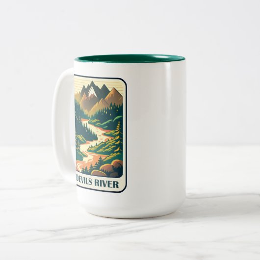 Devils River Texas Colors Zweifarbige Tasse (Vorderseite Links)