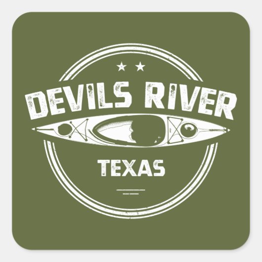 Devils River Texas Kayaking Quadratischer Aufkleber (Vorderseite)