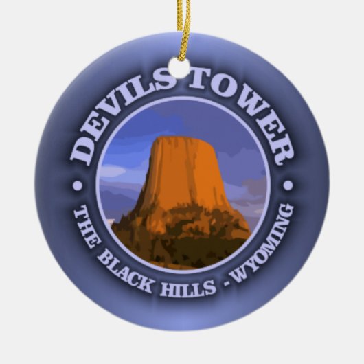 Devils Tower 3 Keramik Ornament (Vorne)