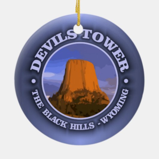 Devils Tower 3 Keramik Ornament (Hinten)