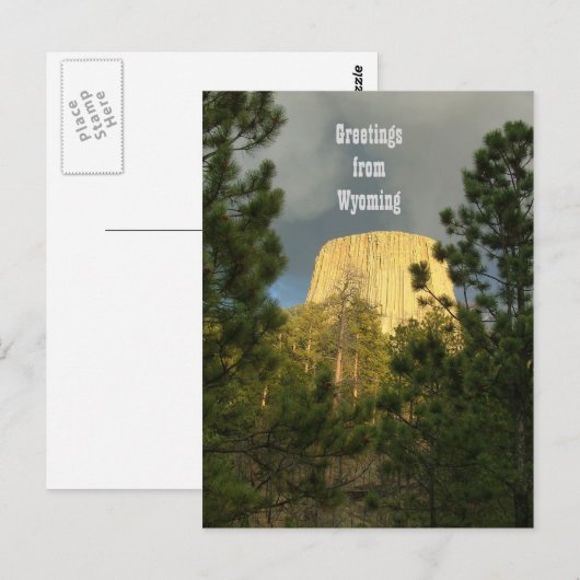 Devils Tower - Grüße von Wyoming Postkarte (Vorne/Hinten)