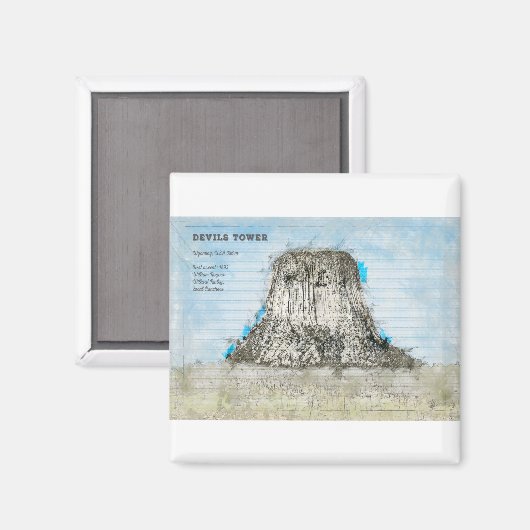 Devils Tower Magnet (Vorderseite/Rückseite)