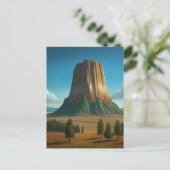 Devils Tower National Monument Illustration Postkarte (Stehend Vorderseite)