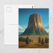Devils Tower National Monument Illustration Postkarte (Vorne/Hinten)
