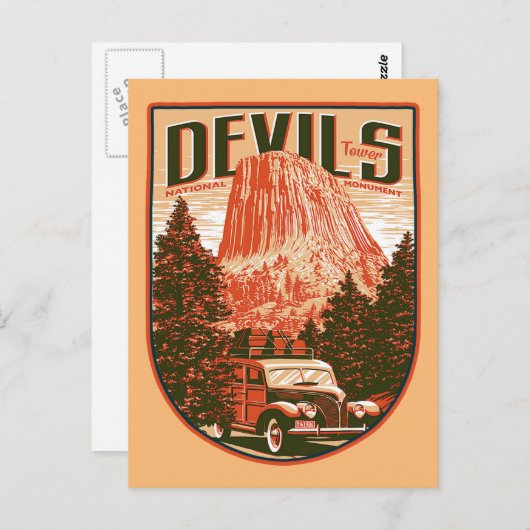 Devils Tower National Monument Postkarte (Vorne/Hinten)