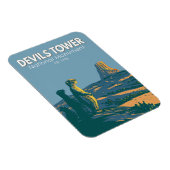 Devils Tower National Monument Prairie Dog Vintag Magnet (Rechte Seite)