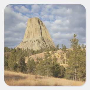 Devils Tower National Monument Quadratischer Aufkleber