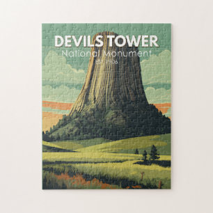 Devils Tower National Monument Reise Kunst Vintage Puzzle
