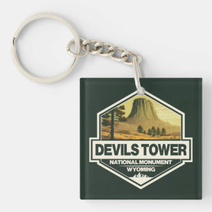 Devils Tower National Monument Reise Kunst Vintage Schlüsselanhänger