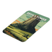 Devils Tower National Monument Reisen Vintag Magnet (Linke Seite)
