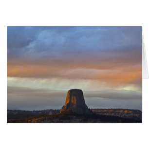 Devils Tower National Monument, Sturm bei Sonnenun