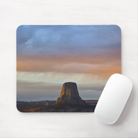 Devils Tower National Monument, Sturm bei Sonnenun Mousepad (Mit Mouse)