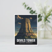 Devils Tower National Monument Travel Wyoming Postkarte (Stehend Vorderseite)