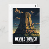 Devils Tower National Monument Travel Wyoming Postkarte (Vorne/Hinten)