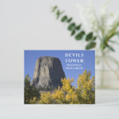 Devils Tower National Monument Trees Fall Foliage Postkarte (Stehend Vorderseite)